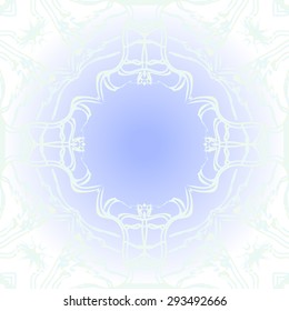 Circular seamless  pattern of delicate motif, stripes, waves, stars, copy space. Hand drawn.