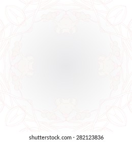 Circular  seamless pattern of  floral garland,  spots,  branches,stripes, copy space. Hand drawn.