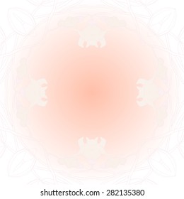 Circular  seamless pattern of  floral garland,  spots,  branches,stripes, copy space. Hand drawn.