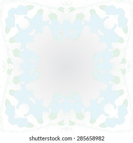 Circular  seamless pattern of  floral garland, branches, stripes, spots, wave, copy space. Hand drawn.