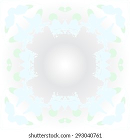Circular seamless  pattern of  floral garland, branches, waves,  spots. Hand drawn.