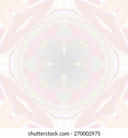Circular seamless pattern of floral motif, flower, stripes . Hand drawn.