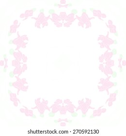 Circular seamless pattern of floral motif, garland, star. Hand drawn.