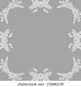 Circular  seamless pattern of floral motif, stamen, lily, copy space. Hand drawn.