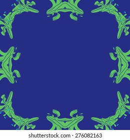 Circular  seamless pattern of floral motif, stamen, lily, copy space. Hand drawn.