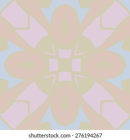 Circular  seamless pattern of floral motif, zigzag, cross,spots. Hand drawn.