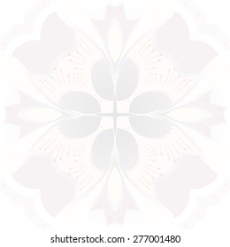 Circular seamless pattern of floral motif, doodles, stamens, scribbles, flower. Hand drawn.