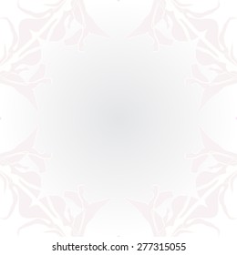 Circular seamless pattern of floral motif,  leaves, branches. Hand drawn.