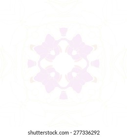 Circular  seamless pattern of floral motif, garland, leaves, flowers. Hand drawn.