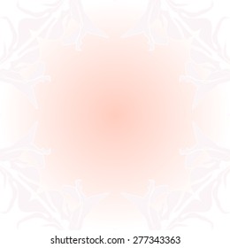 Circular seamless pattern of floral motif,  leaves, branches. Hand drawn.