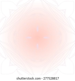 Circular  seamless pattern of floral motif, garland, stripes,ellipse. Hand drawn, delicate.