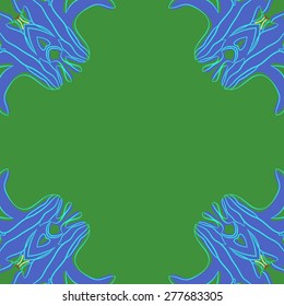 Circular  seamless pattern of floral motif, stamen, lily,ellipse, copy space. Hand drawn.