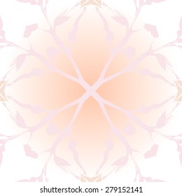 Circular  seamless pattern of  floral motif, branches,  spots, hole. Hand drawn.
