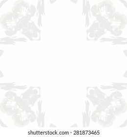 Circular  seamless pattern of  floral motif, ellipses, spots, copy space. Hand drawn.