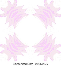 Circular  seamless pattern of  floral motif,  spots, stripes copy space. Hand drawn.