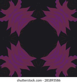 Circular  seamless pattern of  floral motif,  spots, stripes copy space. Hand drawn.