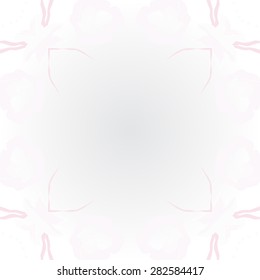 Circular  seamless pattern of  floral motif,  spots, stamens, leaves. Hand drawn.
