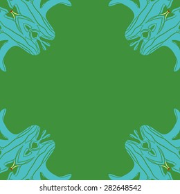 Circular  seamless pattern of  floral motif,  hole, flowers, stamens, copy space. Hand drawn.