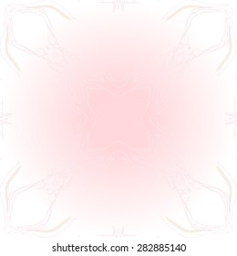 Circular  seamless pattern of floral motif, hole, stripes,leaves, copy space. Hand drawn.