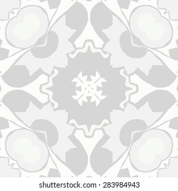 Circular  seamless pattern of  floral motif, zigzag, waves, hole. Hand drawn.