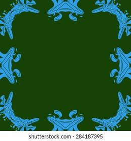 Circular  seamless pattern of  floral motif, stamens,stripes, spots,hole, copy space. Hand drawn.