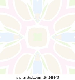 Circular  seamless pattern of  floral motif, stylized flower, spots, hole. Hand drawn.