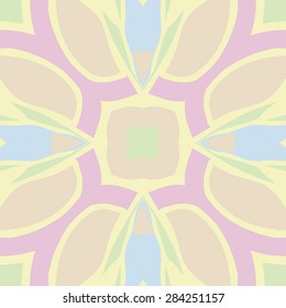 Circular  seamless pattern of  floral motif, stylized flower, spots, hole. Hand drawn.