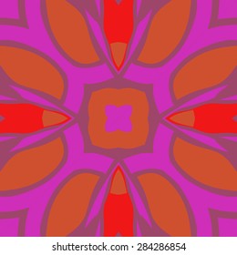 Circular  seamless pattern of  floral motif, stylized flower, spots, hole. Hand drawn.