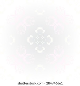 Circular  seamless pattern of  floral motif,  hole, spots. Handmade.