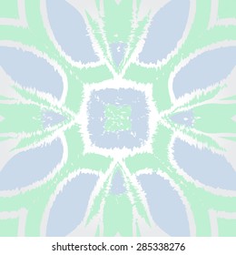 Circular  seamless pattern of  floral motif, stylized flower, spots, hole, wave. Hand drawn.