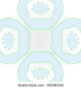 Circular  seamless pattern of  floral motif, spots, ellipse, stripes, copy space. Hand drawn.