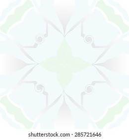 Circular  seamless pattern of  floral motif, doodles, spots,cross, spiral. Hand drawn.