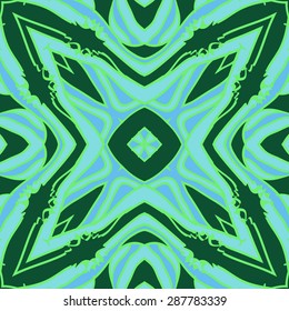 Circular  seamless pattern of  floral motif, stripes, spots, stars, cross. Hand drawn.