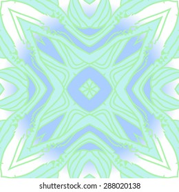 Circular  seamless pattern of  floral motif, stripes, spots, stars, cross. Hand drawn.