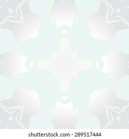 Circular seamless pattern of floral motif,  flowers, ellipses, waves, copy space. Hand drawn.