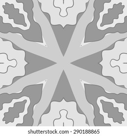 Circular seamless pattern of floral motif, stripes, spots, hole,waves. Hand drawn.