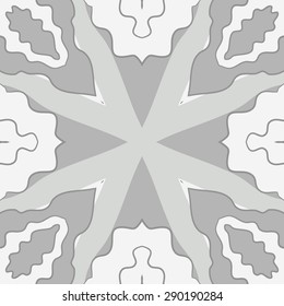 Circular seamless pattern of floral motif, stripes, spots, hole,waves. Hand drawn.