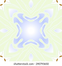 Circular seamless pattern of  floral motif, stripes, spots,waves,  copy space. Hand drawn.