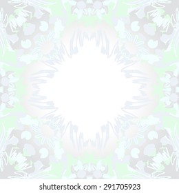 Circular seamless  pattern of floral motif, flowers, doodles, hole, copy space. Hand drawn.