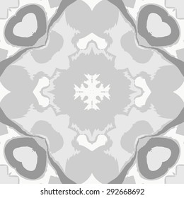 Circular seamless  pattern of floral motif, spots, wave, cross,hole, zigzags. Hand drawn.