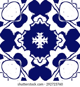 Circular seamless  pattern of floral motif, spots, wave, cross,hole, zigzags. Hand drawn.