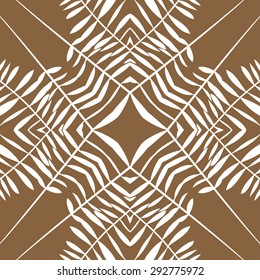 Circular seamless  pattern of floral motif, spots, star, leaves, branches. Hand drawn.