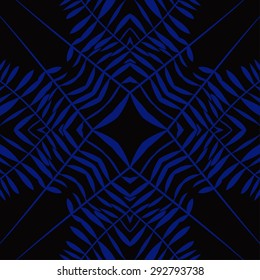 Circular seamless  pattern of floral motif, spots, star, leaves, branches. Hand drawn.