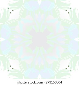 Circular seamless  pattern of  floral motif, hole,  spots, stripes. Hand drawn.