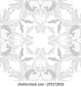 Circular seamless  pattern of  floral motif, hole,  spots, stripes. Hand drawn.