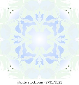 Circular seamless  pattern of  floral motif, hole,  spots, stripes. Hand drawn.