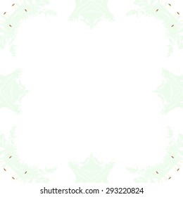 Circular seamless  pattern of  floral motif, spots, waves, stamens, copy space. Hand drawn.