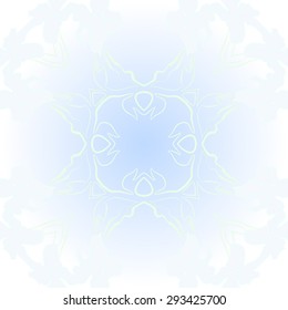 Circular seamless  pattern of floral motif, branches, flowers, ellipses hole. Hand drawn.