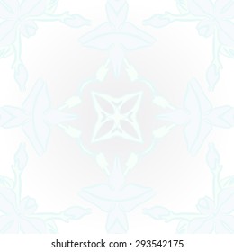 Circular seamless  pattern of floral motif, stripes, flowers, ellipses, star. Hand drawn.