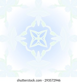 Circular seamless  pattern of floral motif, stripes, flowers, ellipses, star. Hand drawn.